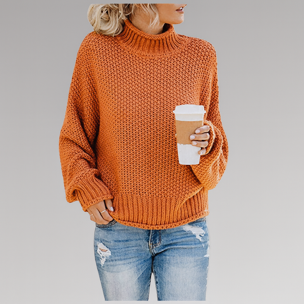 Grovstickad Rullkragepullover – Bekväm värme med en ansträngning av stil