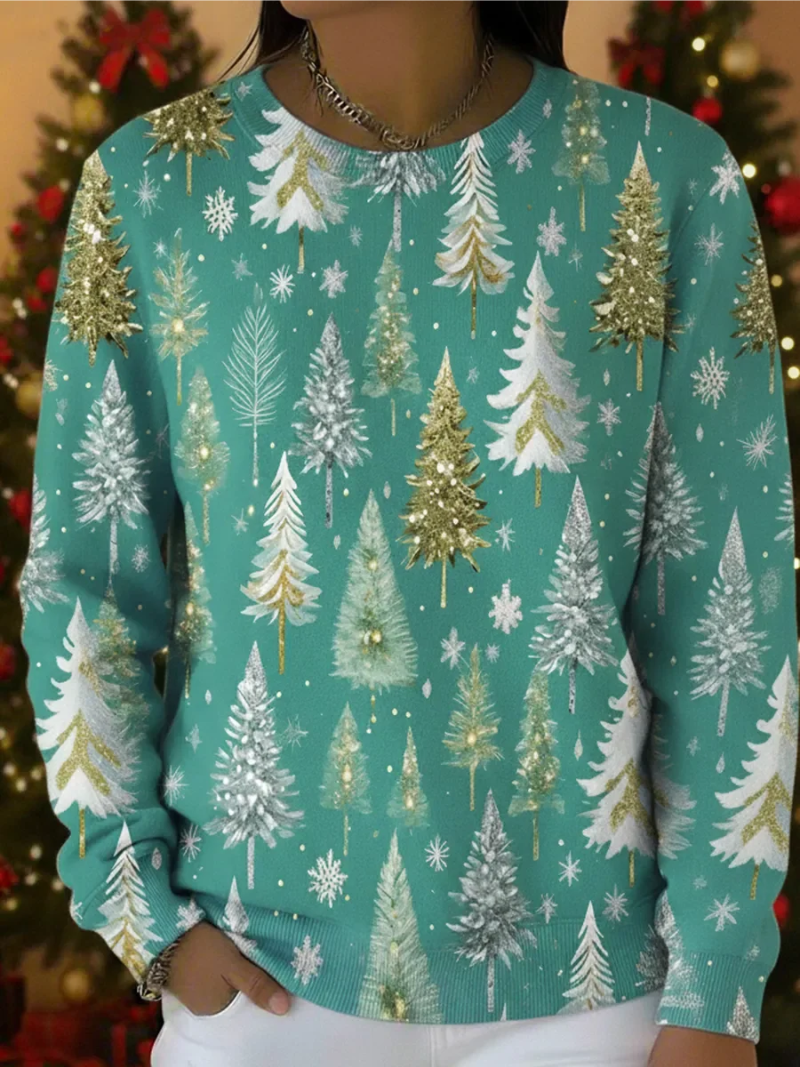 Mila – Stickad jultröja med grandekoration