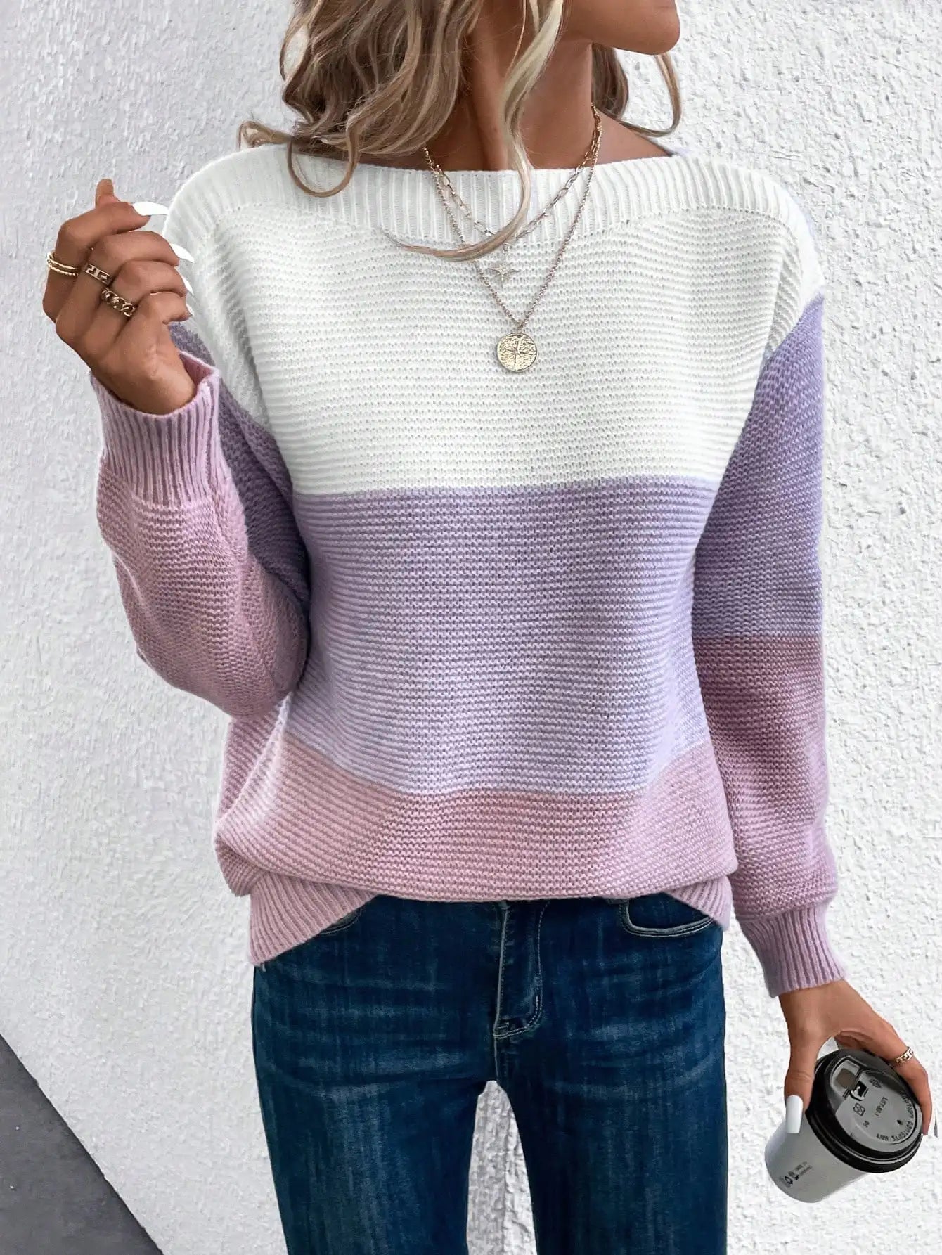 Colorblock-Pullover – Modern stil med enkel komfort